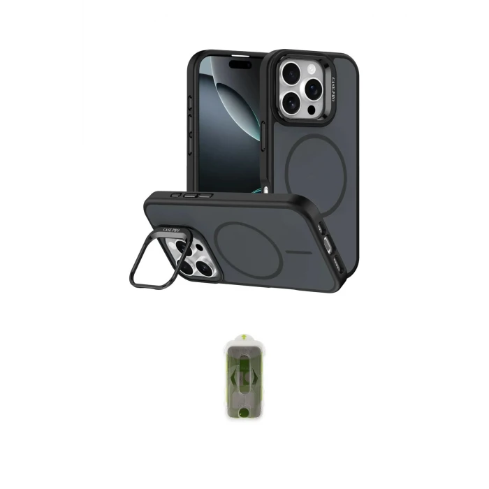 ieg™ iPhone 16 Pro Max Kılıf Çekirdek Klasik - Siyah Joko Magic 5D Hayalet Cam