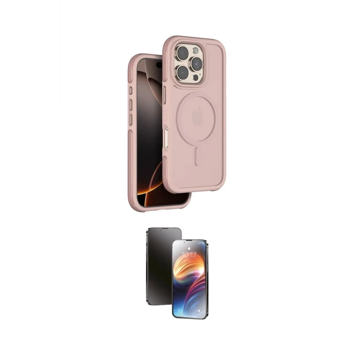 ieg™ iPhone 16 Pro Max Kılıf Çekirdek Minimal Prime - Siyah 3D Antistatik Mat Seramik Nano Ekran Koruyucu