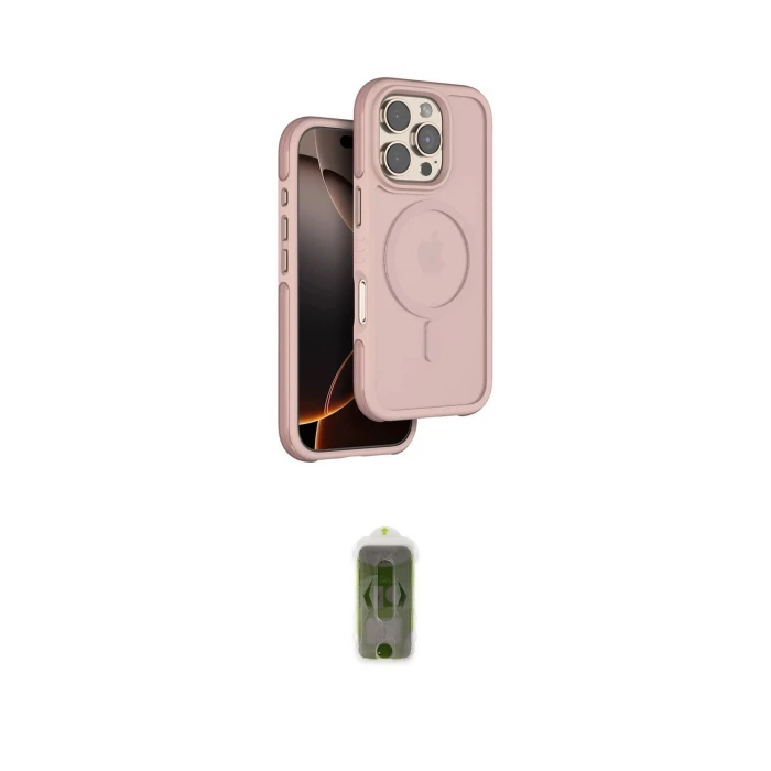 ieg™ iPhone 16 Pro Max Kılıf Çekirdek Minimal Prime - Siyah Joko Magic 5D Hayalet Cam