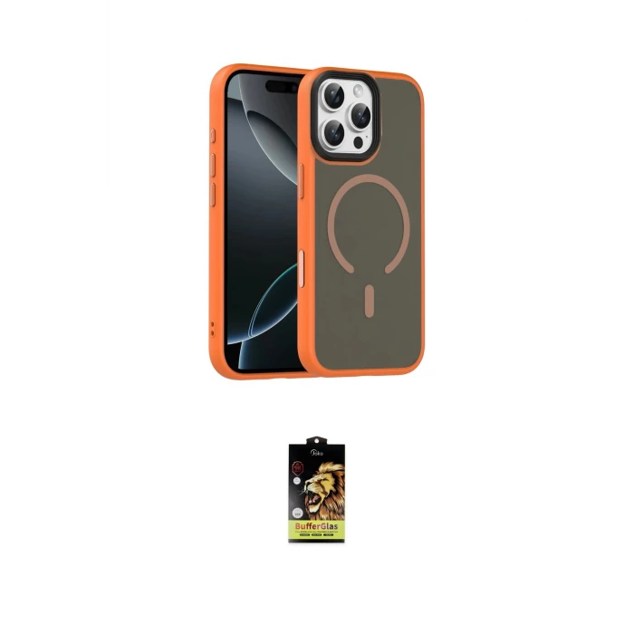 ieg™ iPhone 16 Pro Max Kılıf Doruk Form Serisi - Siyah Buffer Cam Ekran Koruyucu