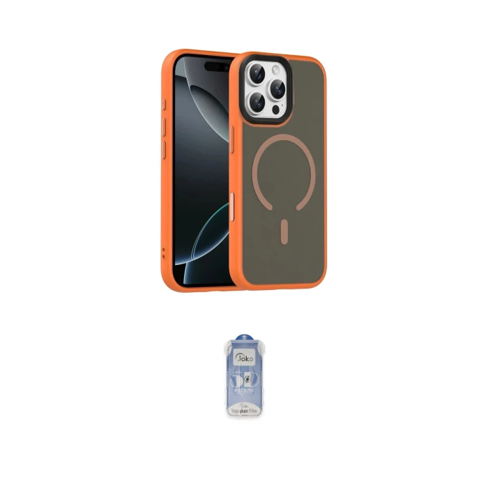 ieg™ iPhone 16 Pro Max Kılıf Doruk Form Serisi - Siyah Joko Magic 5D Cam