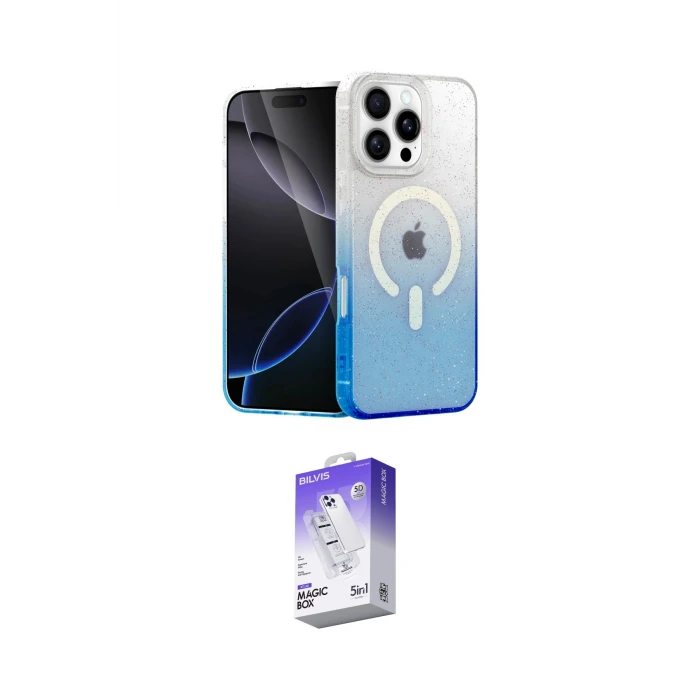 ieg™ iPhone 16 Pro Max Kılıf Eksen Minimal Özel Seri - Siyah Bilvis 5in1 3D Magic Cam Ekran Koruyucu