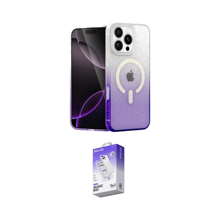 ieg™ iPhone 16 Pro Max Kılıf Eksen Minimal Özel Seri - Siyah Bilvis 5in1 3D Magic Cam Ekran Koruyucu