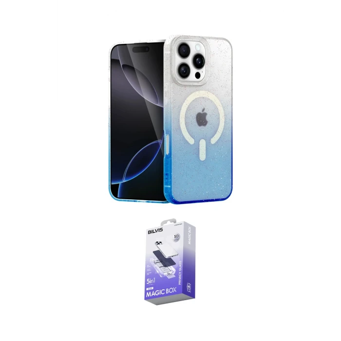 ieg™ iPhone 16 Pro Max Kılıf Eksen Minimal Özel Seri - Siyah Bilvis 5in1 5D Magic Hayalet Cam Ekran Koruyucu