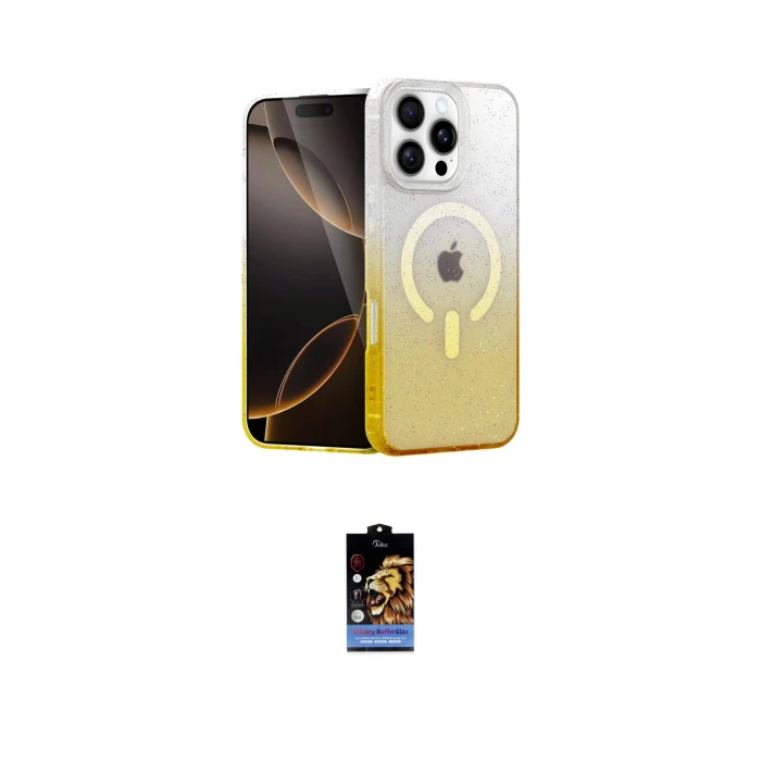 ieg™ iPhone 16 Pro Max Kılıf Eksen Minimal Özel Seri - Siyah Buffer Hayalet Cam Ekran Koruyucu