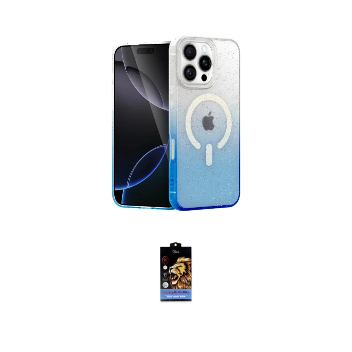 ieg™ iPhone 16 Pro Max Kılıf Eksen Minimal Özel Seri - Siyah Buffer Hayalet Cam Ekran Koruyucu