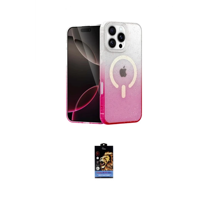 ieg™ iPhone 16 Pro Max Kılıf Eksen Minimal Özel Seri - Siyah Buffer Hayalet Cam Ekran Koruyucu