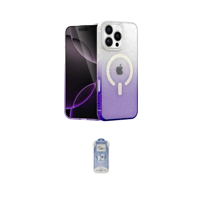 ieg™ iPhone 16 Pro Max Kılıf Eksen Minimal Özel Seri - Siyah Joko Magic 5D Cam