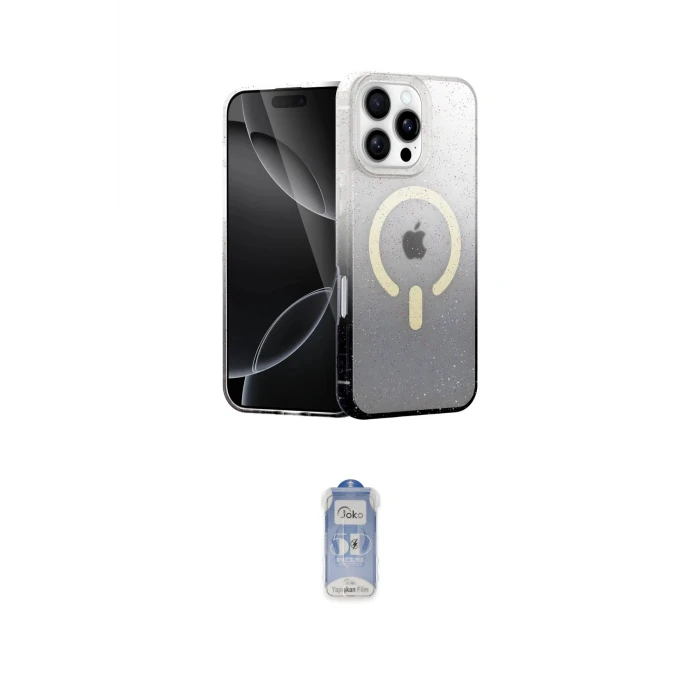 ieg™ iPhone 16 Pro Max Kılıf Eksen Minimal Özel Seri - Siyah Joko Magic 5D Cam