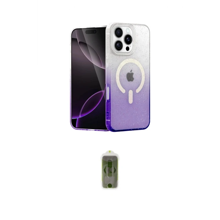 ieg™ iPhone 16 Pro Max Kılıf Eksen Minimal Özel Seri - Siyah Joko Magic 5D Hayalet Cam