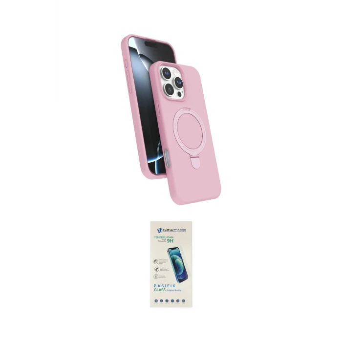 ieg™ iPhone 16 Pro Max Kılıf İz Işık Koleksiyonu - Şeffaf Pasifik Cam Ekran Koruyucu