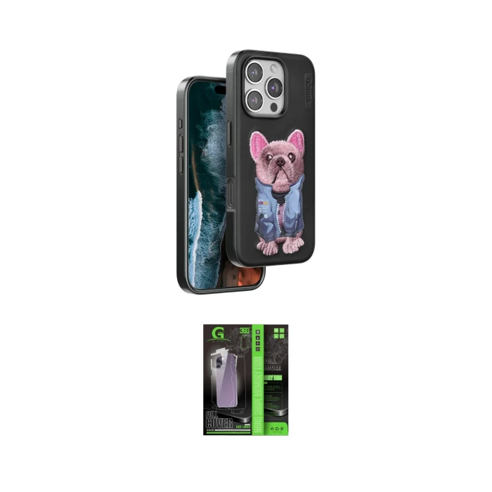 ieg™ iPhone 16 Pro Max Kılıf İz Minimal Koleksiyonu - Şeffaf 360 Full Body Arka Koruyucu