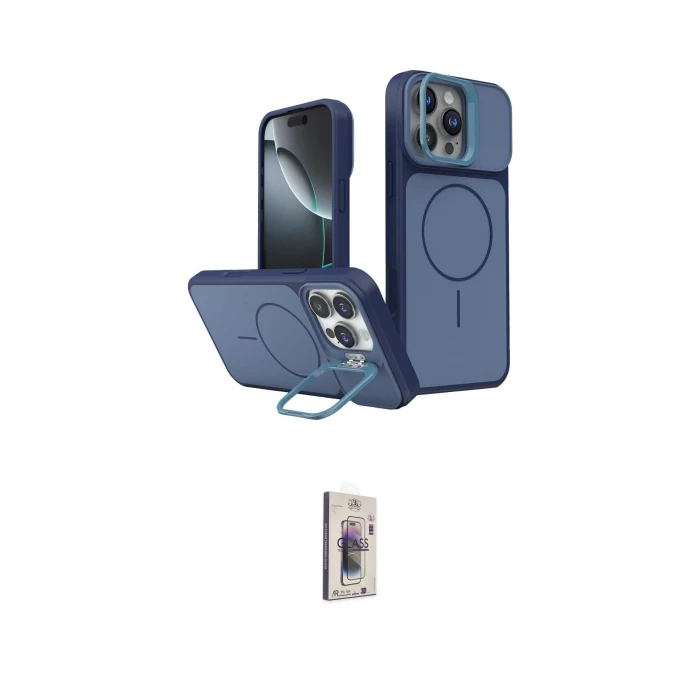ieg™ iPhone 16 Pro Max Kılıf İz Modern Prime - Siyah Bilvis 3D Cam Ekran Koruyucu