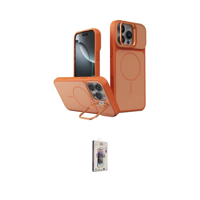 ieg™ iPhone 16 Pro Max Kılıf İz Modern Prime - Siyah Bilvis 3D Cam Ekran Koruyucu