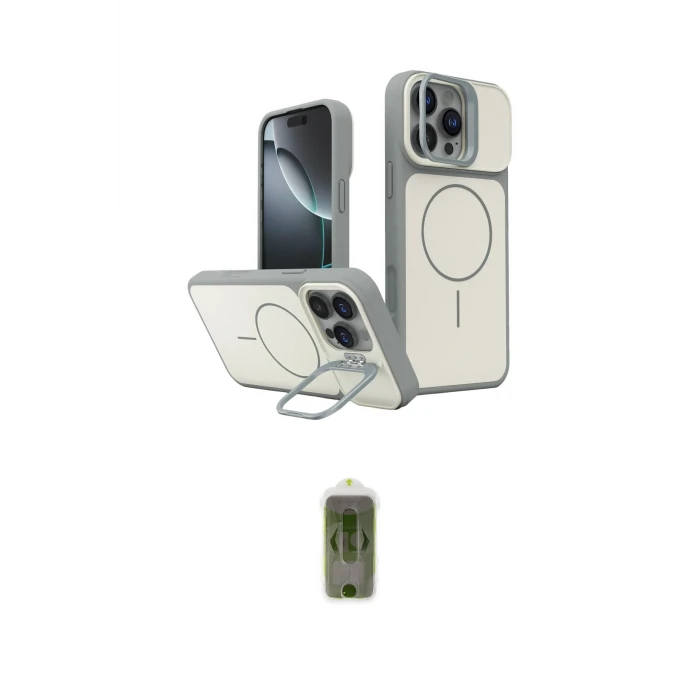 ieg™ iPhone 16 Pro Max Kılıf İz Modern Prime - Siyah Joko Magic 5D Hayalet Cam