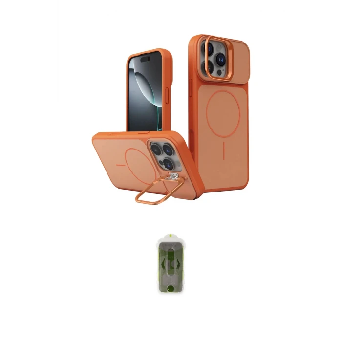 ieg™ iPhone 16 Pro Max Kılıf İz Modern Prime - Siyah Joko Magic 5D Hayalet Cam