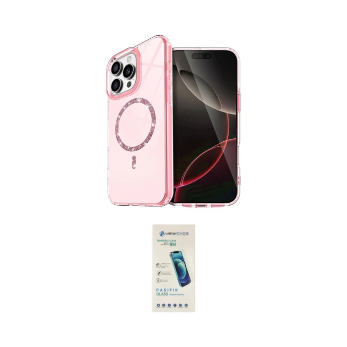 ieg™ iPhone 16 Pro Max Kılıf Kıvılcım Form Prime - Şeffaf Pasifik Cam Ekran Koruyucu