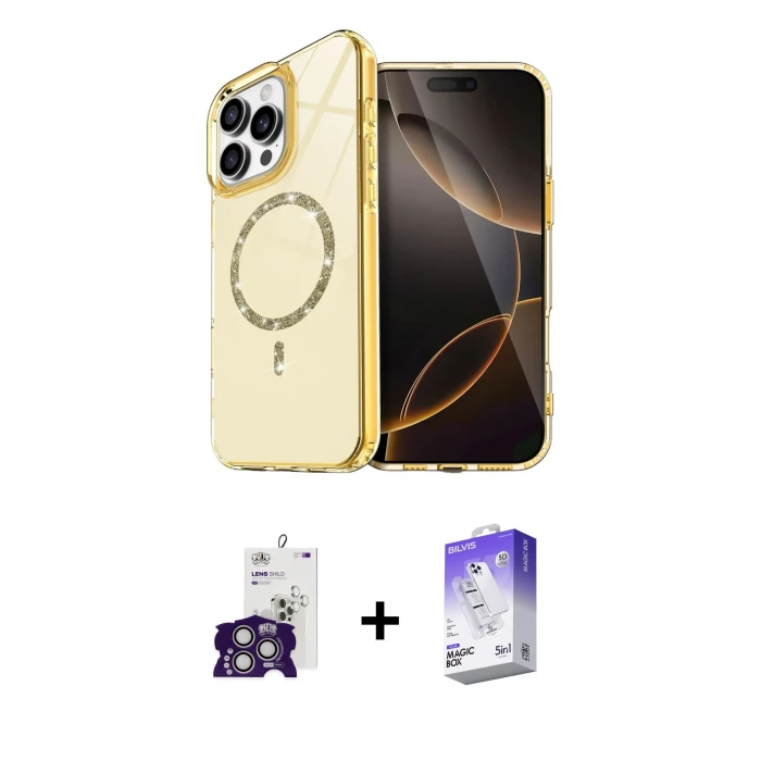 ieg™ iPhone 16 Pro Max Kılıf Kıvılcım Form Prime - Siyah Bilvis 5in1 3D Magic Cam Ekran Koruyucu + Bilvis Titan Kamera Lens - GS