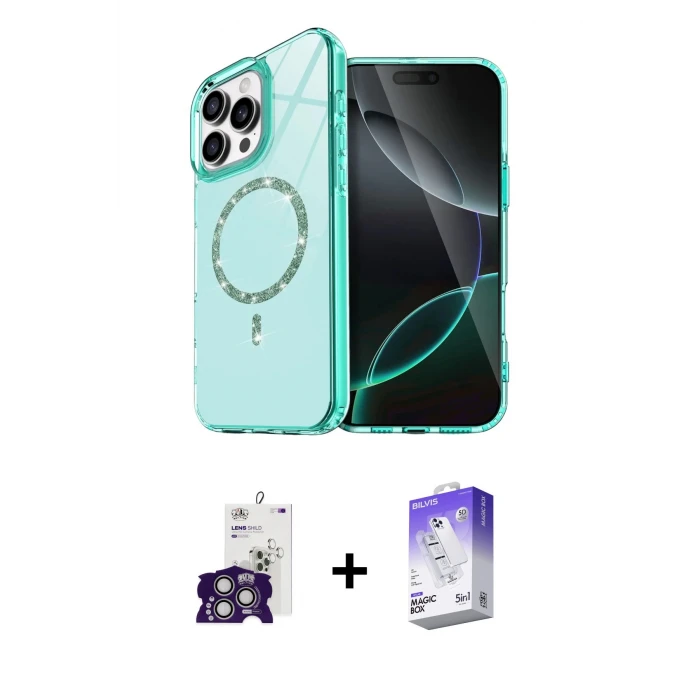 ieg™ iPhone 16 Pro Max Kılıf Kıvılcım Form Prime - Siyah Bilvis 5in1 3D Magic Cam Ekran Koruyucu + Bilvis Titan Kamera Lens - GS