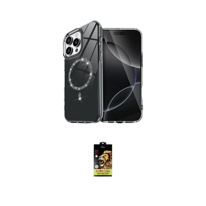 ieg™ iPhone 16 Pro Max Kılıf Kıvılcım Form Prime - Siyah Buffer Cam Ekran Koruyucu