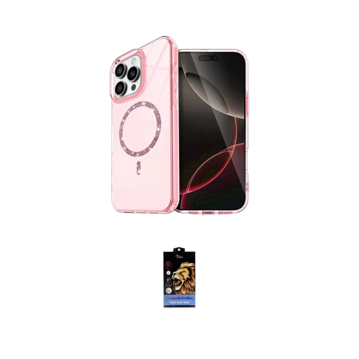 ieg™ iPhone 16 Pro Max Kılıf Kıvılcım Form Prime - Siyah Buffer Hayalet Cam Ekran Koruyucu