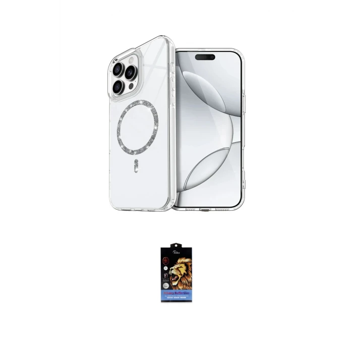 ieg™ iPhone 16 Pro Max Kılıf Kıvılcım Form Prime - Siyah Buffer Hayalet Cam Ekran Koruyucu