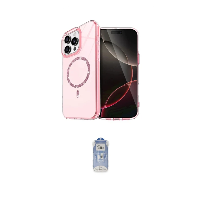 ieg™ iPhone 16 Pro Max Kılıf Kıvılcım Form Prime - Siyah Joko Magic 5D Cam