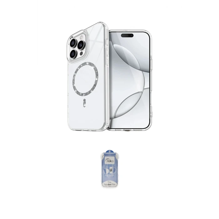 ieg™ iPhone 16 Pro Max Kılıf Kıvılcım Form Prime - Siyah Joko Magic 5D Cam