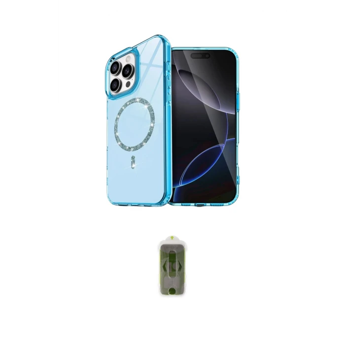 ieg™ iPhone 16 Pro Max Kılıf Kıvılcım Form Prime - Siyah Joko Magic 5D Hayalet Cam