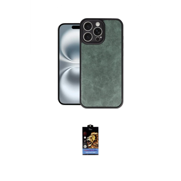 ieg™ iPhone 16 Pro Max Kılıf Kıvılcım Işık Serisi - Siyah Buffer Hayalet Cam Ekran Koruyucu