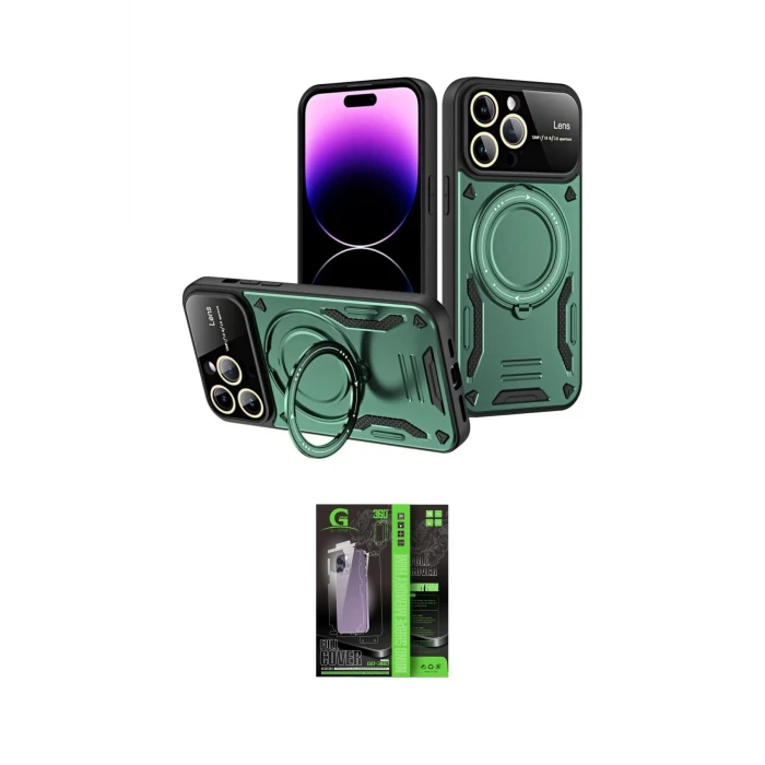 ieg™ iPhone 16 Pro Max Kılıf Kıvılcım Modern Serisi - Şeffaf 360 Full Body Arka Koruyucu