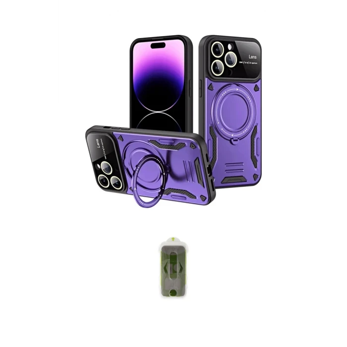 ieg™ iPhone 16 Pro Max Kılıf Kıvılcım Modern Serisi - Siyah Joko Magic 5D Hayalet Cam