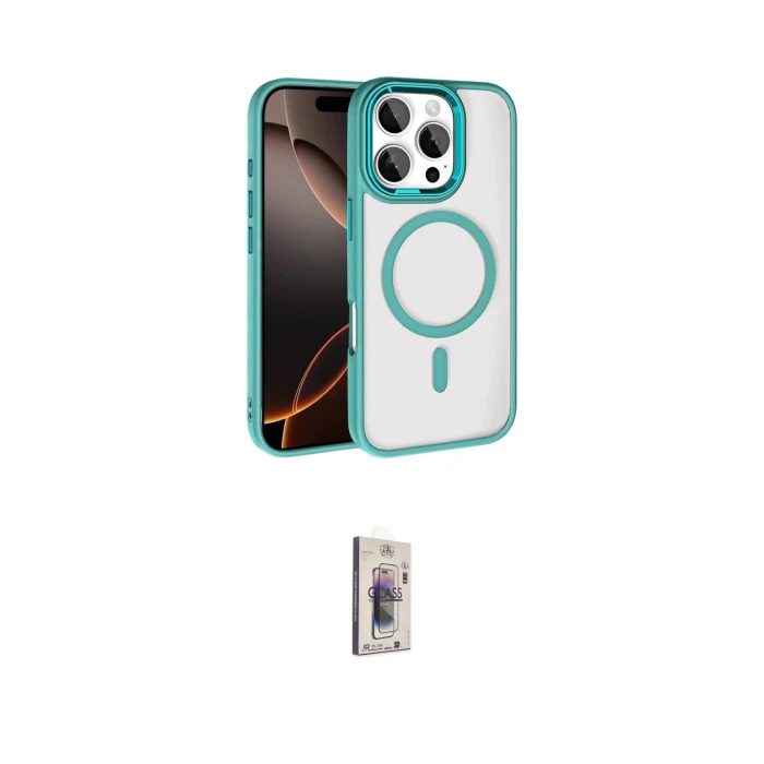 ieg™ iPhone 16 Pro Max Kılıf Kıvılcım Prime - Siyah Bilvis 3D Cam Ekran Koruyucu