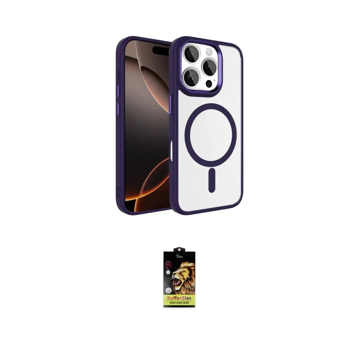 ieg™ iPhone 16 Pro Max Kılıf Kıvılcım Prime - Siyah Buffer Cam Ekran Koruyucu