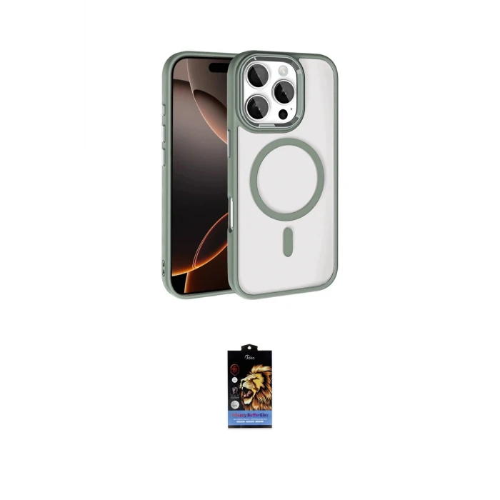 ieg™ iPhone 16 Pro Max Kılıf Kıvılcım Prime - Siyah Buffer Hayalet Cam Ekran Koruyucu