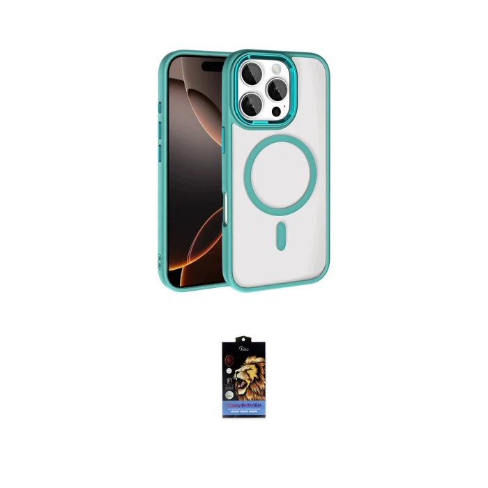 ieg™ iPhone 16 Pro Max Kılıf Kıvılcım Prime - Siyah Buffer Hayalet Cam Ekran Koruyucu