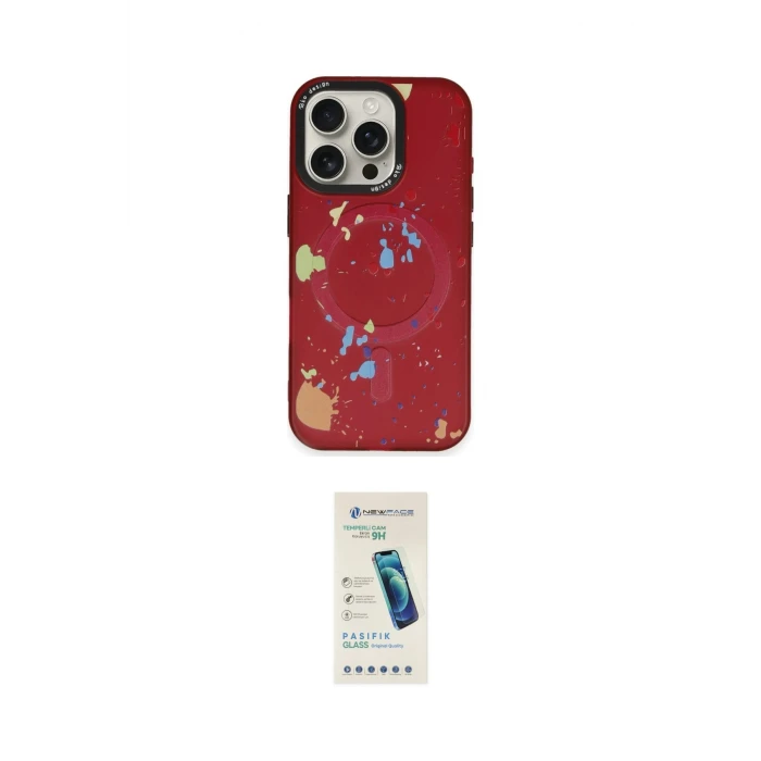 ieg™ iPhone 16 Pro Max Kılıf Kozmos Doku - Şeffaf Pasifik Cam Ekran Koruyucu