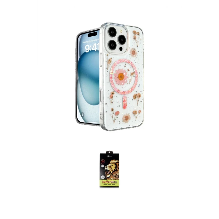 ieg™ iPhone 16 Pro Max Kılıf Kozmos Doku - Siyah Buffer Cam Ekran Koruyucu