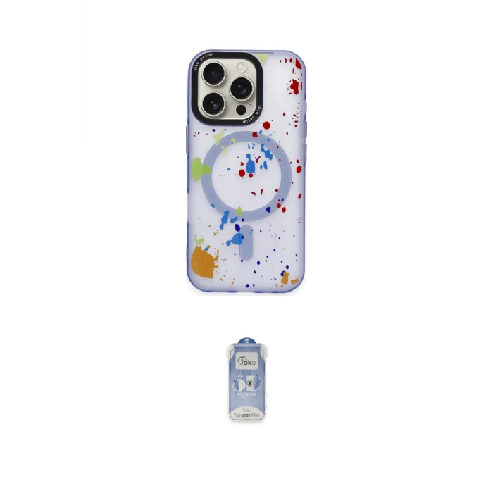 ieg™ iPhone 16 Pro Max Kılıf Kozmos Doku - Siyah Joko Magic 5D Cam