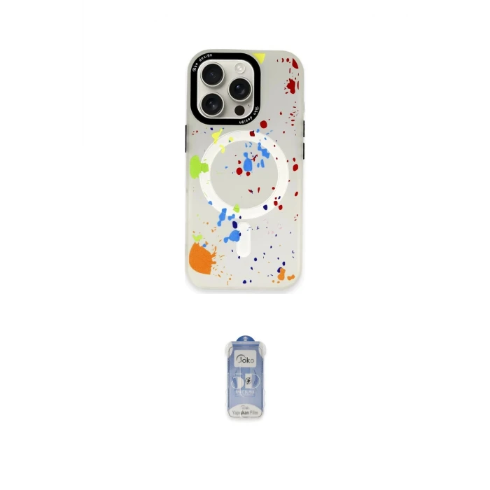 ieg™ iPhone 16 Pro Max Kılıf Kozmos Doku - Siyah Joko Magic 5D Cam
