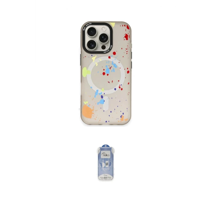 ieg™ iPhone 16 Pro Max Kılıf Kozmos Doku - Siyah Joko Magic 5D Cam