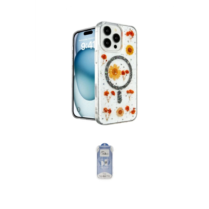 ieg™ iPhone 16 Pro Max Kılıf Kozmos Doku - Siyah Joko Magic 5D Cam