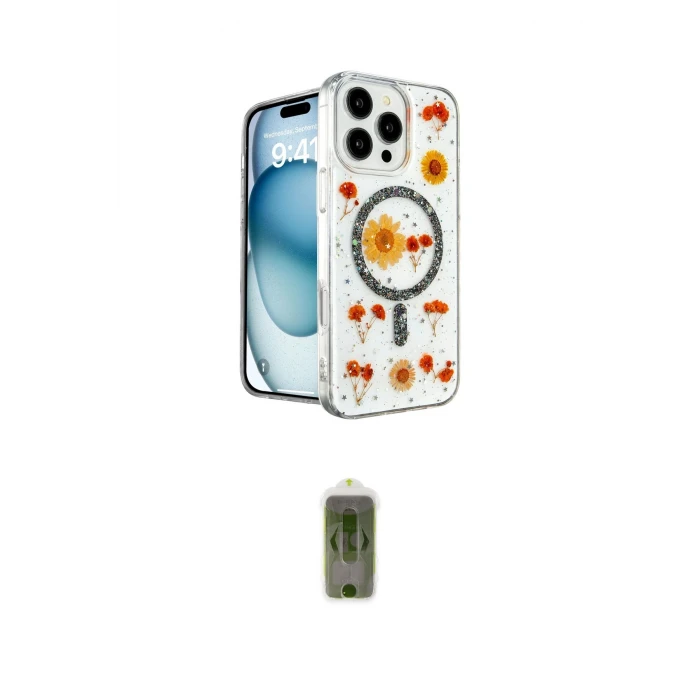 ieg™ iPhone 16 Pro Max Kılıf Kozmos Doku - Siyah Joko Magic 5D Hayalet Cam