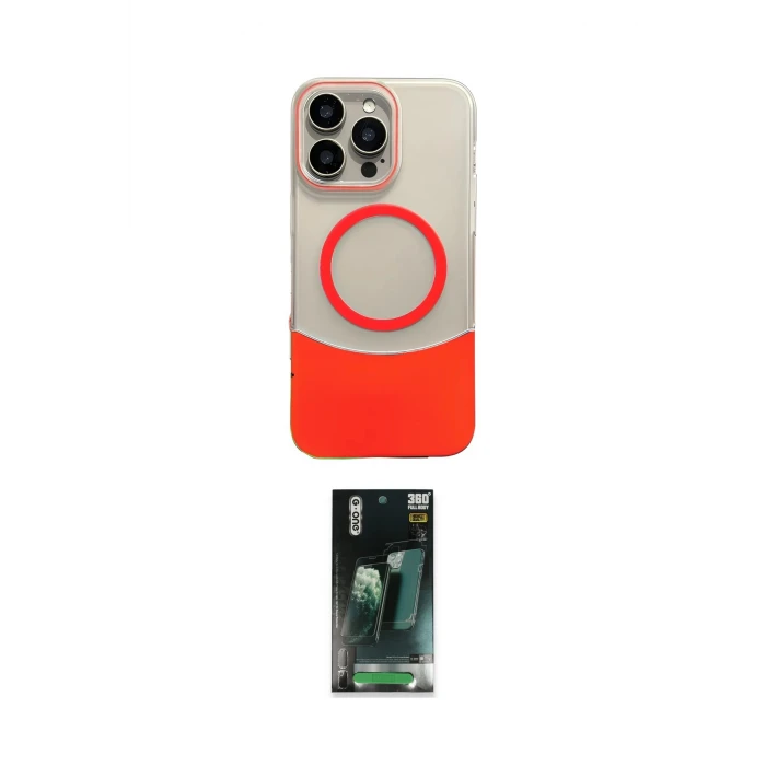 ieg™ iPhone 16 Pro Max Kılıf Kozmos Form Özel Seri - Siyah 360 Mat Full Body Arka Koruyucu