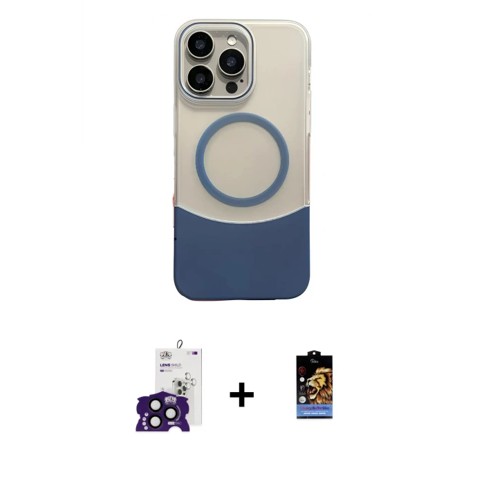 ieg™ iPhone 16 Pro Max Kılıf Kozmos Form Özel Seri - Siyah Buffer Hayalet Cam Ekran Koruyucu + Bilvis Titan Kamera Lens - SH