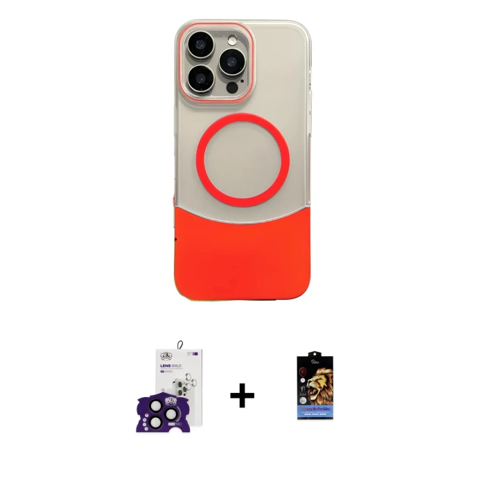 ieg™ iPhone 16 Pro Max Kılıf Kozmos Form Özel Seri - Siyah Buffer Hayalet Cam Ekran Koruyucu + Bilvis Titan Kamera Lens - SH