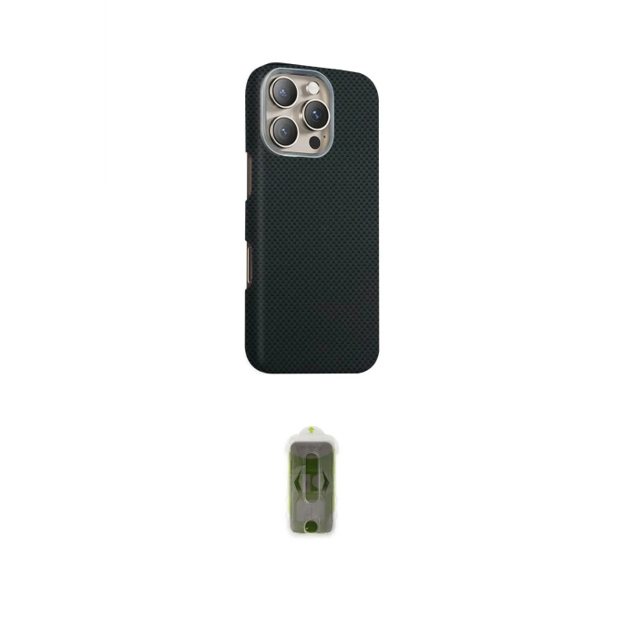 ieg™ iPhone 16 Pro Max Kılıf Kozmos Klasik Prime - Siyah Joko Magic 5D Hayalet Cam