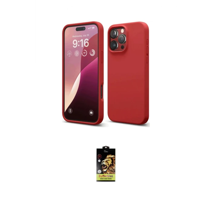 ieg™ iPhone 16 Pro Max Kılıf Kozmos Yansıma Özel Seri - Siyah Buffer Cam Ekran Koruyucu