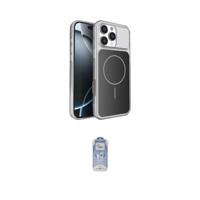 ieg™ iPhone 16 Pro Max Kılıf Kutup Doku Serisi - Siyah Joko Magic 5D Cam