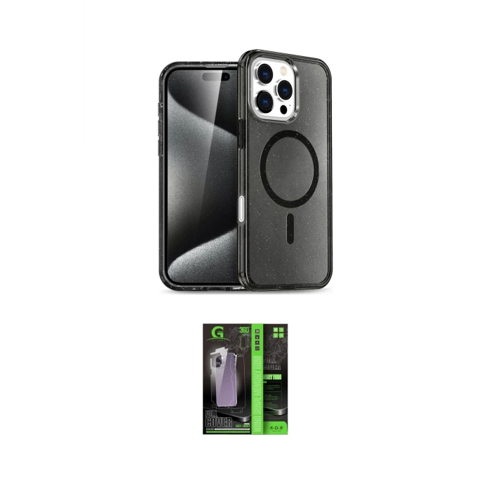 ieg™ iPhone 16 Pro Max Kılıf Nova Asil Prime - Şeffaf 360 Full Body Arka Koruyucu